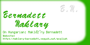 bernadett maklary business card